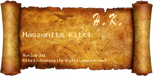 Haszonits Kitti névjegykártya