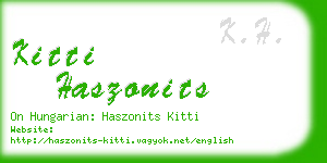 kitti haszonits business card